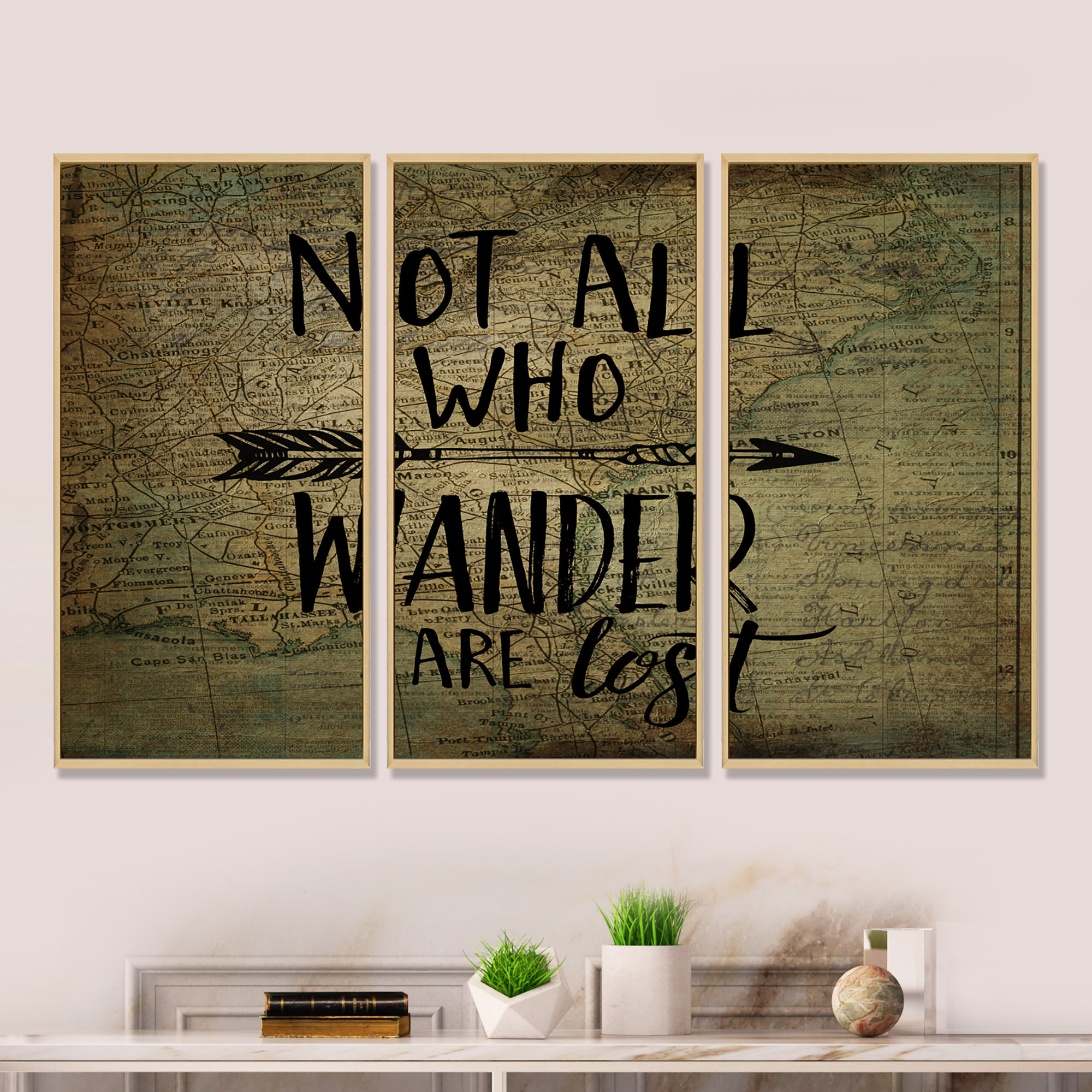 DesignArt " Wander Are Lost " 3 Pieces Wayfair